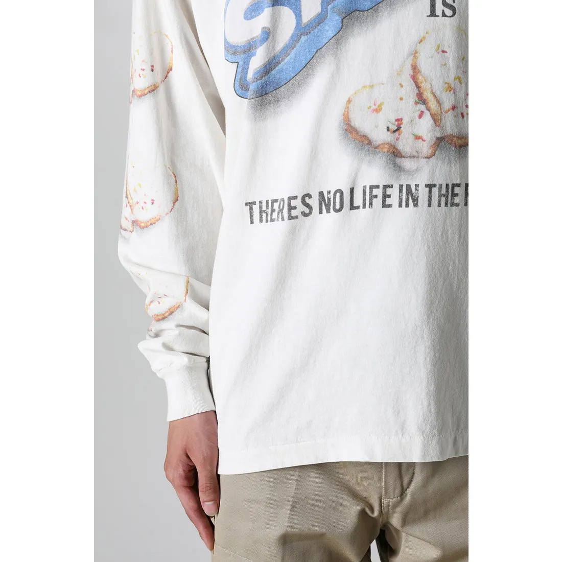 SAINT Mxxxxxx HEART COOKIES L/S TEE/WHT Love Oreo printed long sleeves Off-white S-XL Customized co-branded main mark/wash mark Correct version Ready-made garments washed and distressed VINTAGE feeling Top-notch printing technology Perfect restoration
